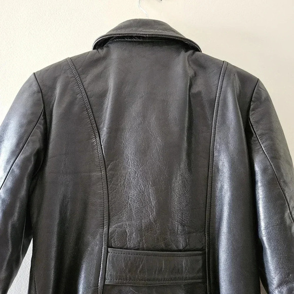 Rudsak Vintage Women's Double Breasted Moto Leather Biker Jacket Black Small. - Picture 11 of 16
